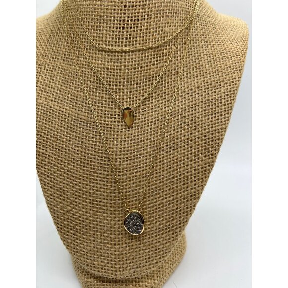 Baublebar Multi Layer Necklace Druzy Adjustable Chains 16" + 3" Extender - Picture 1 of 6